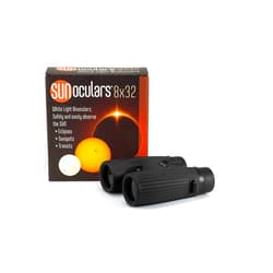 LUNT SOLAR SYSTEMS - Black 8x32 Magnification Sunoculars, Compact & Portable White Light Solar Binoculars for Teens & Adults, Safe Solar Viewing, Observing Sunspots, Eclipses, and Planetary Transits