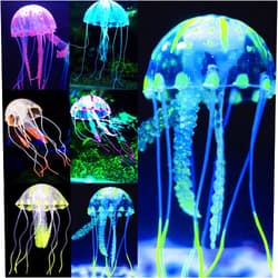 Uniclife 6 Pcs Glowing Jellyfish Ornament Decoration for Aquarium Fish Tank