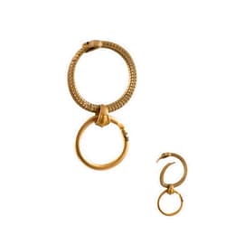 COPPERTIST.WU Ouroboros Snap Brass Keychain Keyring Spring Clip Ring with Key Ring
