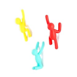 Umbra Buddy Decorative Wall Mounted Hooks for Hanging Coats, Scarves, Bags, Purses, Backpacks, Towels and More, Set of 3, Small, Red/Blue/Yellow, 2 pounds