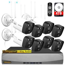 OOSSXX (2-Way Audio & PIR Detection) Dual Antennas Outdoor Wireless Security Camera System 5.5MP Wi-Fi Video Surveillance