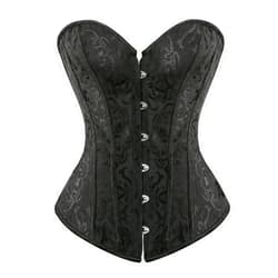 Kranchungel Women's Vintage Palace Jacquard Strapless Overbust Corset Bustier Bodyshaper 7X-Large Black