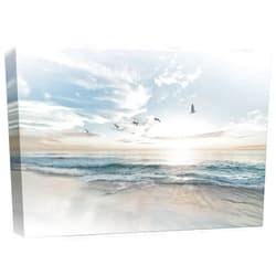 wall26 Canvas Print Wall Art Birds Take Flight Over Coastal Beach Landscape Nature Wilderness Photography Realism Rustic Scenic Colorful Multicolor for Living Room, Bedroom, Office - 16