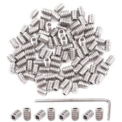 Hilitchi 100Pcs SAE Stainless Hex Allen Head Socket Set Screws Grub Screw Bolts Assortment Kit Internal Hex Drive Cup-Point Screws #6-32 x 3/16