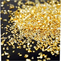 BONNY BOXX Irregular Crushed Glass Chips Sprinkles, 100g Metallic Chunky Glitter Stones for Nail Art, Resin Mold Filler, DIY Crafts, Vase Filler, Jewelry Making (Gold)