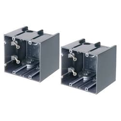 Arlington F102-2 (2 Gang) Screw Mount Device Box for New or Retrofit Construction, 2 Pack
