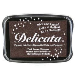 Tsukineko DE000354 Delicata Metallic Pigment Inkpad, Dark Brown Shimmer