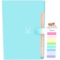 Forvencer Accordion File Organizer, Letter Size, 5 Pocket Expanding File Folder, Cute File Folder with Labels, Portable File Organizer for School Office Supplies, Folders for Documents, Jade