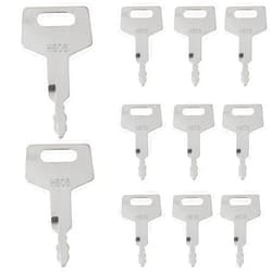 Gmobi 10Pack Ignition Keys H806 17001-00019 Keychains Heavy Equipment Forklift Key Universal Fitment for Takeuchi Hitachi Gehl New Holland Case CTL Crawler Loader