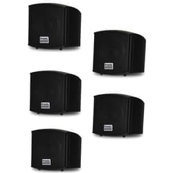 Acoustic Audio by Goldwood Acoustic Audio AA321B Mountable Indoor Black Speakers 1000 Watts 5 Piece Set AA321B-5S