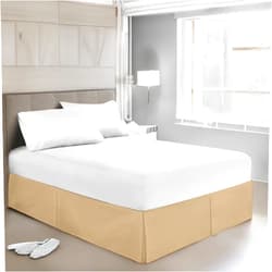 EASYCOT 100% Egyptian Cotton 800 Thread Count Hotel Quality Luxurious Box Pleated Bed Skirt Easy Fit with 18 Inch Drop Length (Taupe, Full)