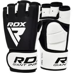 RDX MMA Gloves for Martial Arts Grappling Sparring Training, Cowhide Leather Open Palm and Wrist Strap, Padded Mitts for Muay Thai, Punching Bag, Speedball Workout Kickboxing Cage Fighting