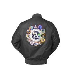 Norman Dragon Apollo 11 Patched Lightweight Bomber Flight Jacket Windbreaker
