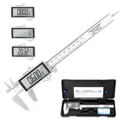 Adoric Digital Caliper, Caliper Measuring Tool Stainless Steel Vernier Caliper Digital Micrometer with Large LCD Screen, Easy Switch from Inch Metric Fraction, 0-6
