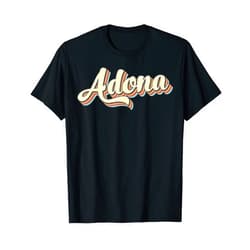 Adona Retro Vintage Style T-Shirts Adona TShirt Retro Art Baseball Font Vintage T-Shirt