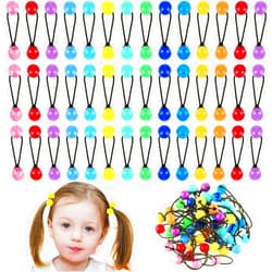 JenPen 36 Pieces Hair Ties Hair Balls Ponytail Holders Colorful Twin Bead Ponytail Balls 80s 90s Elastic Hair Accessories for Baby Kid (Colorful,16 mm)