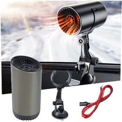 Gsdxz Cup Shape Car Warm Air Blower, 12V 150W Portable Auto Car Fast Heater Defroster Demister 360° Rotation with Suction Cup, Heating Cooling Function Car Windshield Demiste (General type)