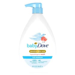 Baby Dove Sensitive Skin Care Baby Wash Rich Moisture For Baby Bath Time Tear-Free and Hypoallergenic 34 oz