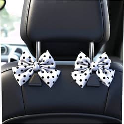 That one XZHJJF 2-Pack Car Purse Hooks for Hanging Purses and Bags, Cute Bow car seat headrest Hooks for Hanging car Purse Hooks. (White Wave Point)
