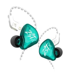 Kinboofi KZ ZSTX in Ear Headphone, 1BA 1DD HiFi Earphone with Hybrid Driver High Fidelity Sound IEM Headset with Detachable Cable (NO Microphone, Cyan)