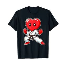 Kung Fu Valentine Kids Boys Girls Men Women Dad Valentine's Day Heart Karate Taekwondo MMA Martial Arts T-Shirt