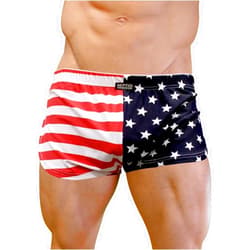 NEPTIO USA Flag Retro Athletic Side Split Short