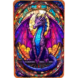 KIVYYB Purple Drakonar Dragon Poster Metal Plaque Tin Sign,Vintage Metal Pub Club Cafe bar Home Wall Art Decoration Poster Retro 8x12 inches