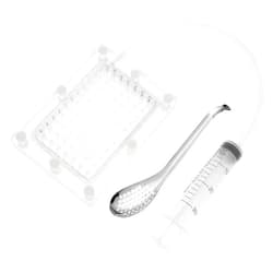 XYTZHSAI Caviar Maker Box, Professional Molecular Gastronomy Kit, Spherification Dropper Kit, 6 Holes Roe Sauce Dispenser Strainer Tools with Tube & Spoon Tools, Caviar Spoon for Home Desserts