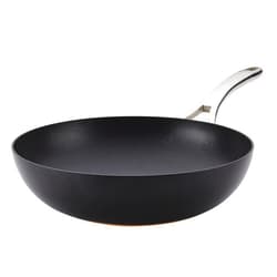 Anolon Nouvelle Copper Hard Anodized Nonstick Wok/Stir Fry Pan/Wok Pan - 12 Inch, Onyx Black