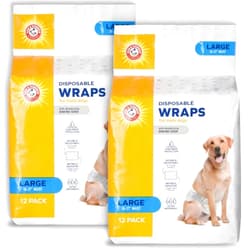 Arm & Hammer for Pets Male Dog Wraps, Size Large, 24 Count | Ultra-Absorbent, Adjustable Male Dog Diapers with Leak-Proof Protection and Wetness Indicator for Large Dogs