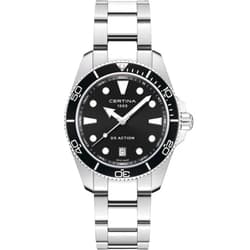 Certina, Mens, DS Action Gent, 40, mm, Steel, Quartz, Precidrive, Watch, Black, Steel, C0484101105100