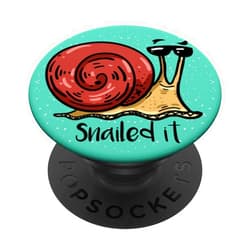 BoredKoalas Puns Sayings Snailed It Funny Snail Sayings Animal Puns Jokes Humor Gift PopSockets Standard PopGrip