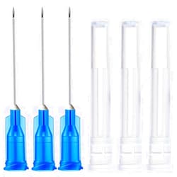 Expesumas 100 Pack 23Ga 1Inch Sterile Disposable Injection Needle with Cap for Scientific and Industrial Dispensing Needle Accessories
