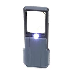 Carson MiniBrite LED Lighted Slide-Out Aspheric Magnifier with Protective Sleeve (PO-55), 5X, Gray