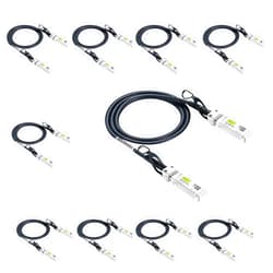 10Gtek [10-Pack 10G SFP+ DAC Cable - 10GBASE-CU Passive Direct Attach Copper Twinax SFP Cable for Cisco SFP-H10GB-CU0.5M, Ubiquiti UniFi, Fortinet, Netgear, D-Link, Mikrotik, ZTE, 0.5-Meter(1.6ft)