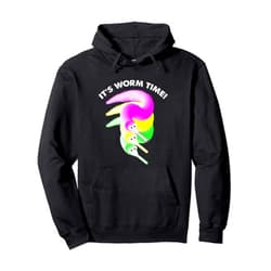 Magic Fuzzy Worm on a String It's Worm Time Hoodie, Magic Fuzzy Worms Toy on a String Pullover Hoodie