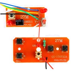 Jowxsx 2Pcs 27mhz Four-Way Remote Control Board Two-Way RC Transmitter and Receiver Toy Car Robot Model Accessories,DIY Toys Projects Four-Way Remote Control Remote and App Controlled Vehicles Accessories