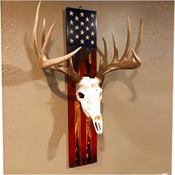 Taivoze European Mount Skull Hanger, USA Flag Decor Hooker Pedestal, Deer Antler Mounting Kit, Perfect Prey Display Rack for Hanging and Mounting Taxidermy Deer Antlers and Other Skulls (Hanger Kit-B)