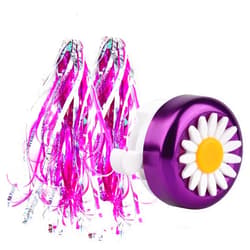 U-LIAN Kids Streamers and Bike Bell for Girls-1 Pack Flower Bicycle Bell with 2 Pack Handlebar Streamers Scooter Tassels for Children's Bike Accessories