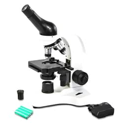 Vision Scientific VME0006-100-RC-E2 LED Cordless Microscope, 40-2000X Magnification, LED Illumination with Light Intensity Control,1.25 N.A Abbe Condenser, Built-in Mechanical Stage