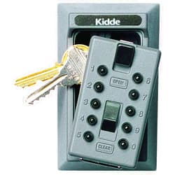 Kidde AccessPoint 001015 KeySafe Original Push Button Combination Permanent Key Lock Box, 5-Key, Titanium Gray