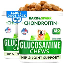 BARK&SPARK Glucosamine Chondroitin Dog Hip & Joint Supplement - Joint Pain Relief - Hip & Joint Chews for Dogs - Joint Support Large Breed - Senior Doggie Vitamin Pills Joint Health - (360 Treats - Chicken)