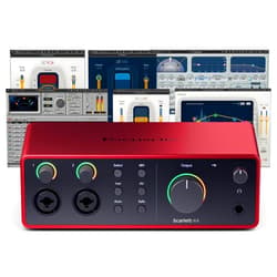 AudioDeluxe Focusrite Scarlett 4i4 (4th Gen) USB Audio Interface and Waves Musicians 2 Bundle