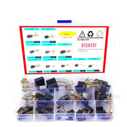 RICHERI 40Pcs Electric Motor Carbon Brushes 10 Different Sizes for Replacement Repair Power Tool Part