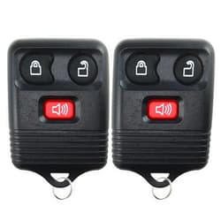 KeylessOption 2 Keyless Option Replacement Keyless Entry Remote Control Key Fob Clicker Transmitter 3 Button - Black