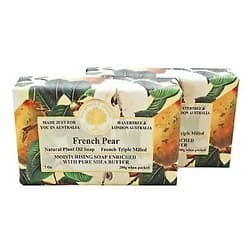 Wavertree & London French Pear (2 bars), 7oz Moisturizing Natural Soap Bar, French -Milled and enriched with Shea Butter