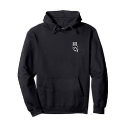 The Pocket Patch Badge Apparel Co Owl Bird Badge Patch Line Art Icon Outline Gift Pullover Hoodie