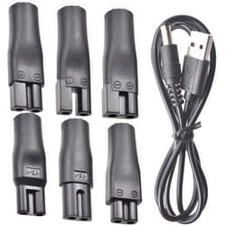BOEEA 7 PCS Power Cord 5V Replacement Charger USB adapter Suitable for Electric Hair Clippers, Beard trimmers, Shavers, Beauty Instruments, Desk Lamps, Purifiers.