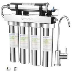 FACHIOO 0.01μm Ultra-Filtration Under Sink Water Filter System, Under Sink Water Filtration System, Stainless Steel Water Filter for Sink with Faucet, Reduces 99.99% of Chlorine, Bad Taste & Odor
