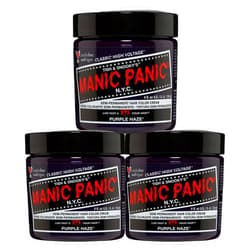Manic Panic Purple Haze Hair Dye - Classic High Voltage - (3PK) Semi Permanent Hair Color, Warm, Dark Purple Shade For Dark & Light Hair - Vegan, PPD & Ammonia Free - For Coloring Hair on Women & Men